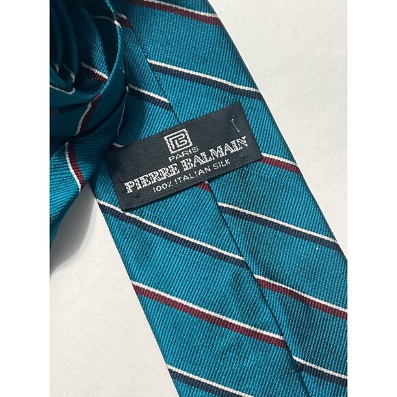 Pierre Balmain 100% Italian Silk Tie Teal - Picture 4 of 6
